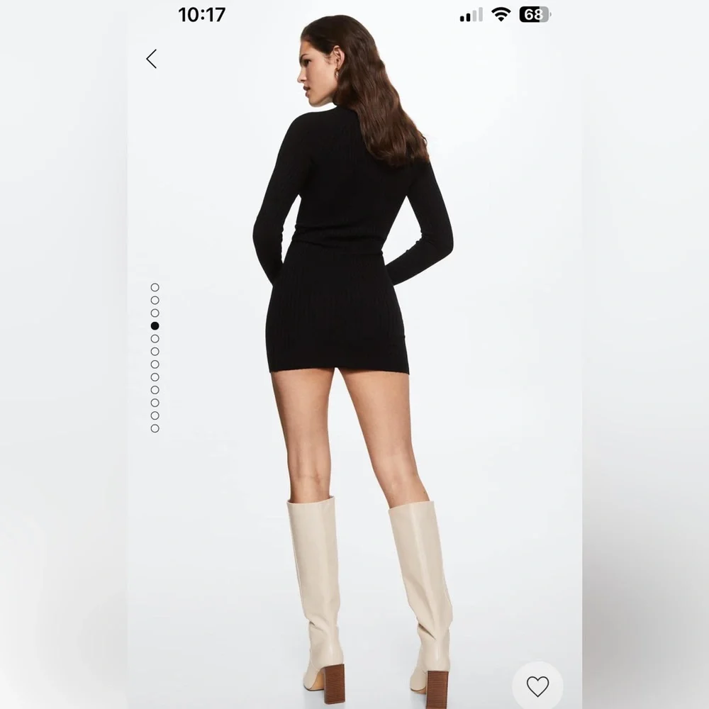 NWT MANGO ribbed knit dress black size MEDIUM - Picture 5 of 11